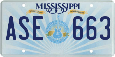 MS license plate ASE663