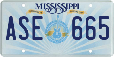 MS license plate ASE665