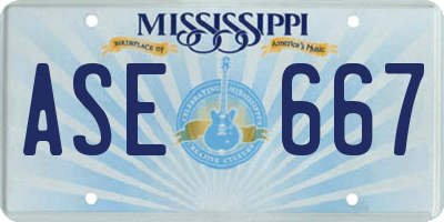 MS license plate ASE667