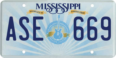 MS license plate ASE669