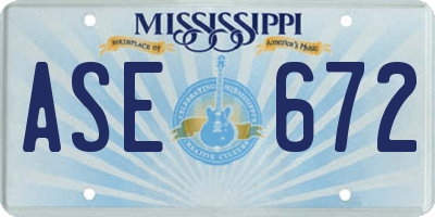 MS license plate ASE672