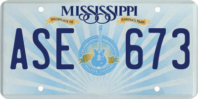 MS license plate ASE673