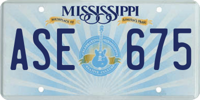 MS license plate ASE675