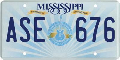 MS license plate ASE676