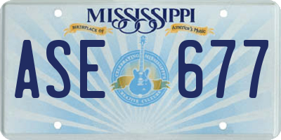 MS license plate ASE677
