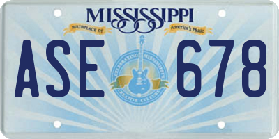 MS license plate ASE678