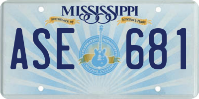 MS license plate ASE681