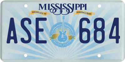 MS license plate ASE684