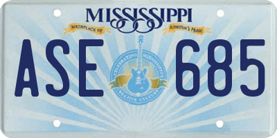 MS license plate ASE685