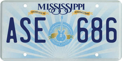 MS license plate ASE686