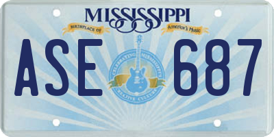 MS license plate ASE687