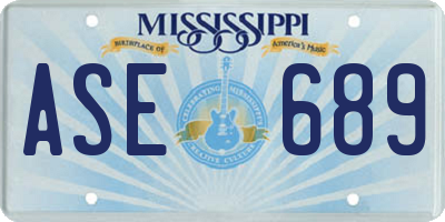 MS license plate ASE689