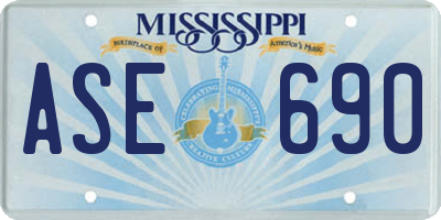 MS license plate ASE690