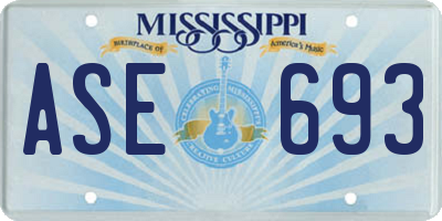 MS license plate ASE693