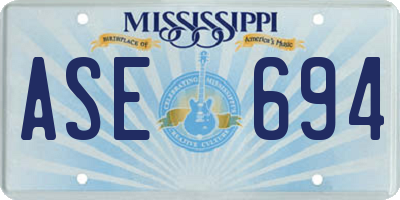 MS license plate ASE694