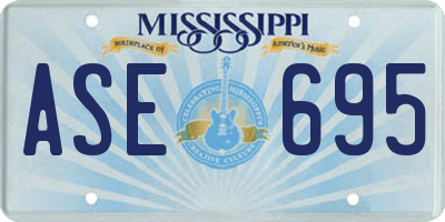 MS license plate ASE695