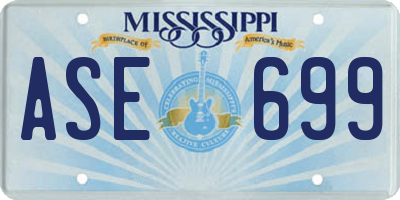 MS license plate ASE699