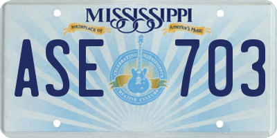 MS license plate ASE703