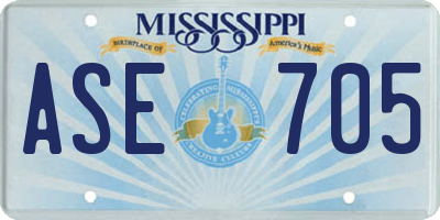 MS license plate ASE705