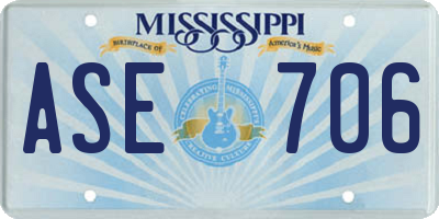 MS license plate ASE706