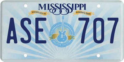 MS license plate ASE707