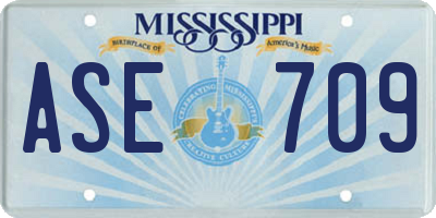 MS license plate ASE709