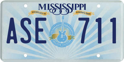 MS license plate ASE711