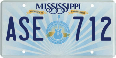 MS license plate ASE712