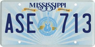 MS license plate ASE713
