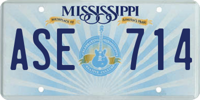 MS license plate ASE714