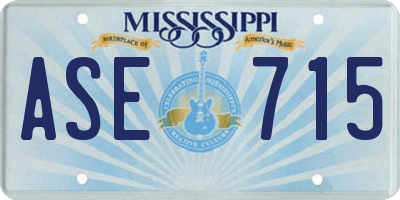 MS license plate ASE715
