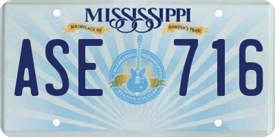 MS license plate ASE716
