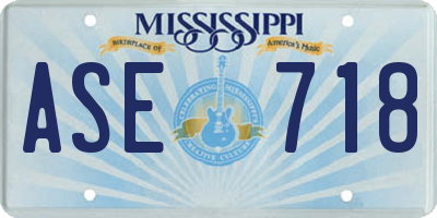 MS license plate ASE718
