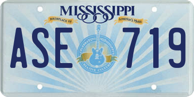 MS license plate ASE719