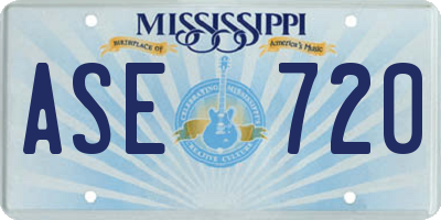 MS license plate ASE720