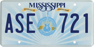 MS license plate ASE721