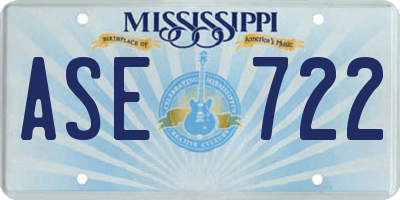 MS license plate ASE722
