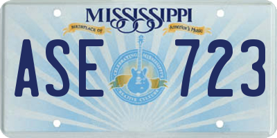 MS license plate ASE723