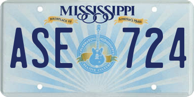 MS license plate ASE724