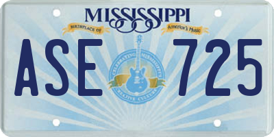 MS license plate ASE725