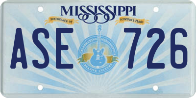 MS license plate ASE726