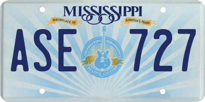 MS license plate ASE727
