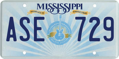MS license plate ASE729