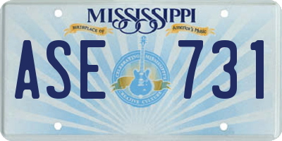 MS license plate ASE731