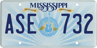 MS license plate ASE732