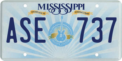 MS license plate ASE737