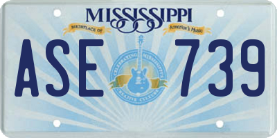 MS license plate ASE739