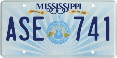 MS license plate ASE741