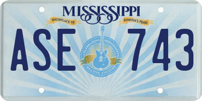MS license plate ASE743