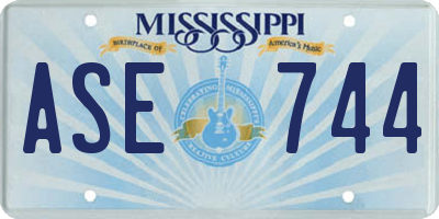 MS license plate ASE744